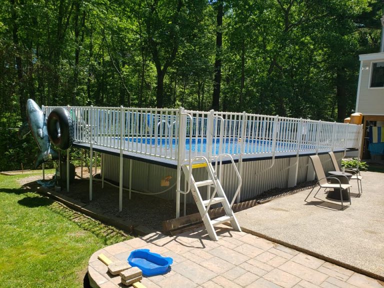 Billerica MA - Admirals walk above ground pool - MGK Pools Inc Best Above Ground Pool