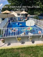 Admirals Walk Above ground pools with a deck and fence