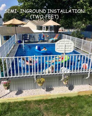 Admirals Walk Above ground pools with a deck and fence