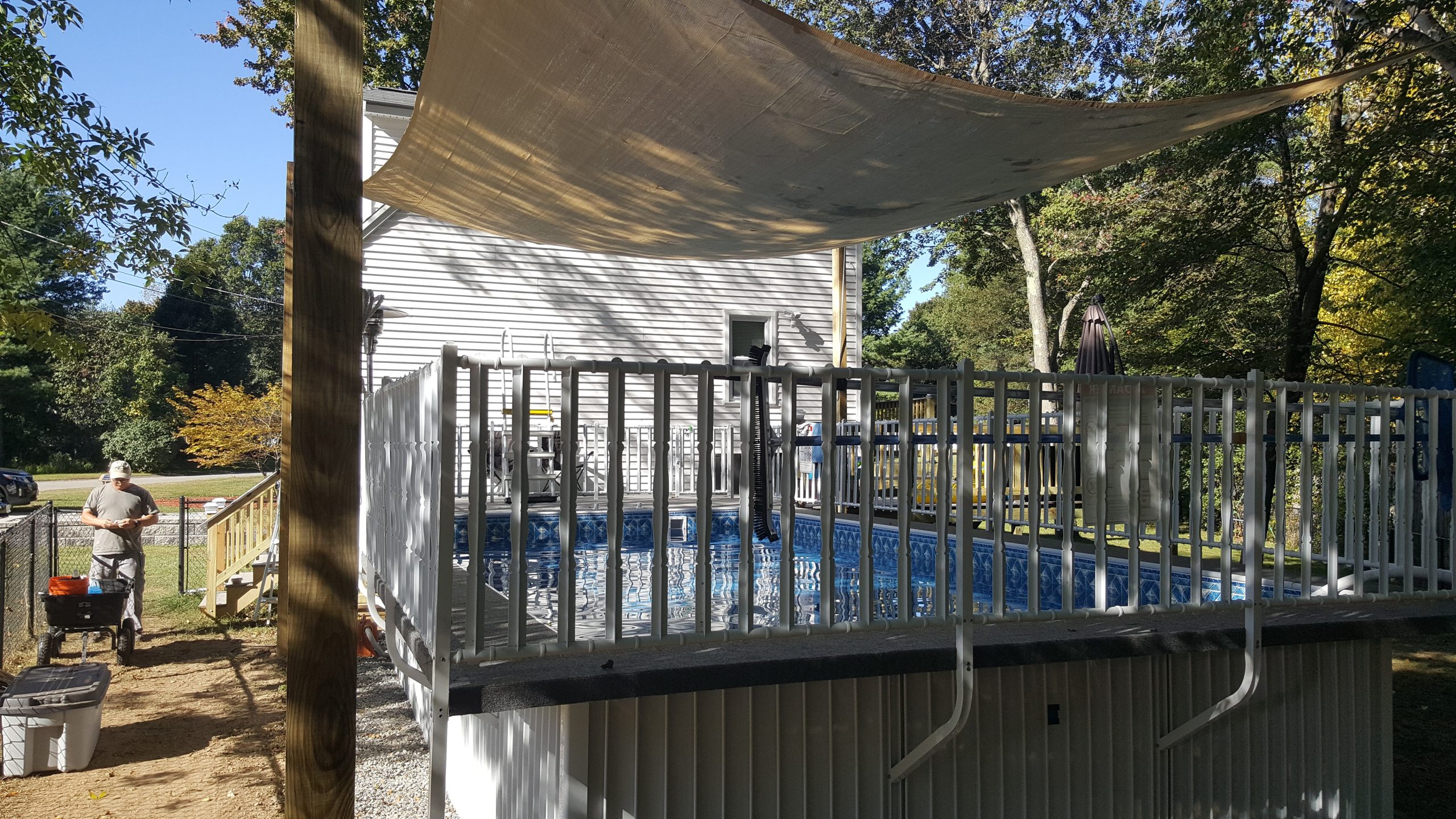 Littleton ma install with customer custom built canopy