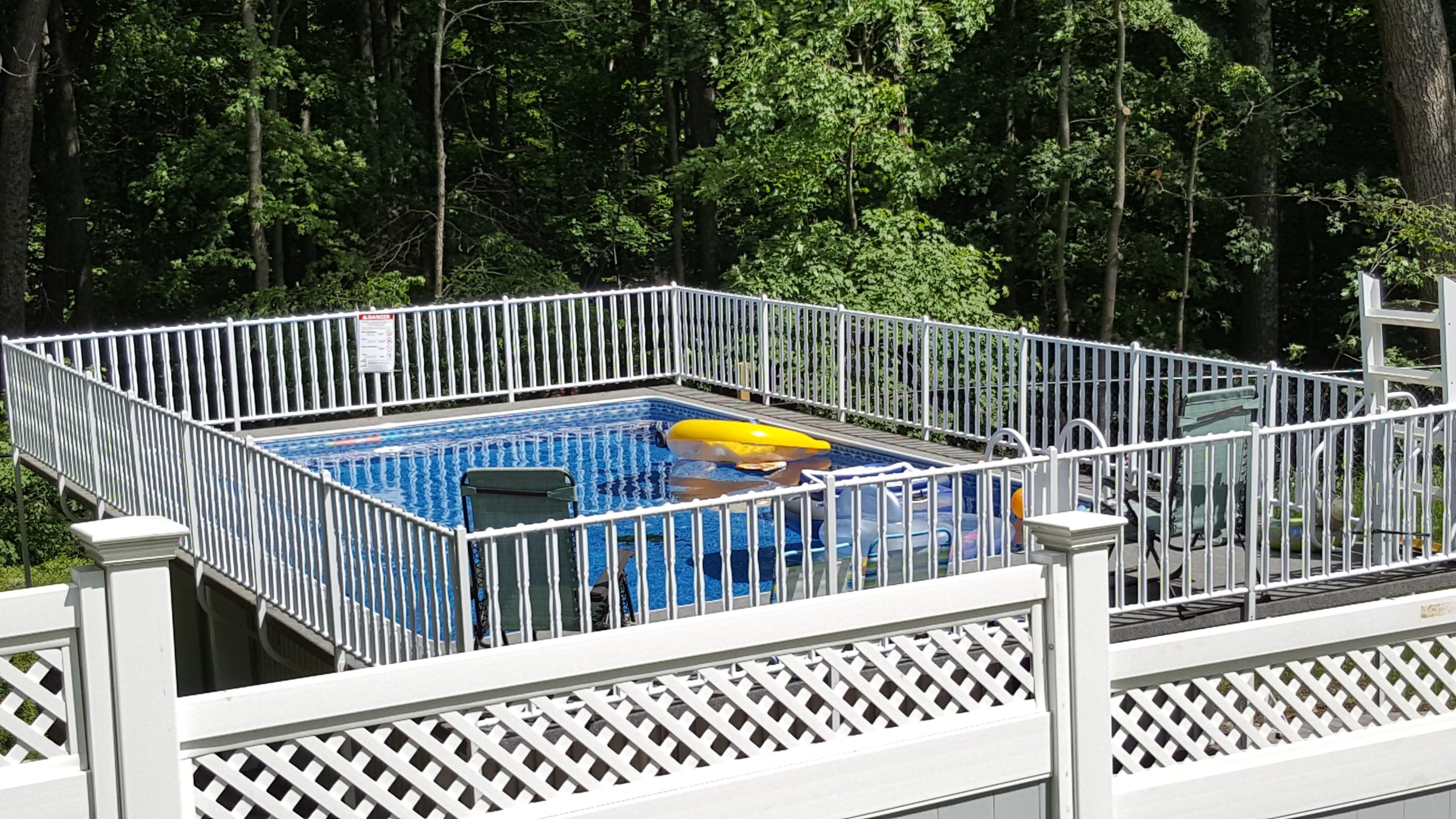 rectangle pool with toys - floats