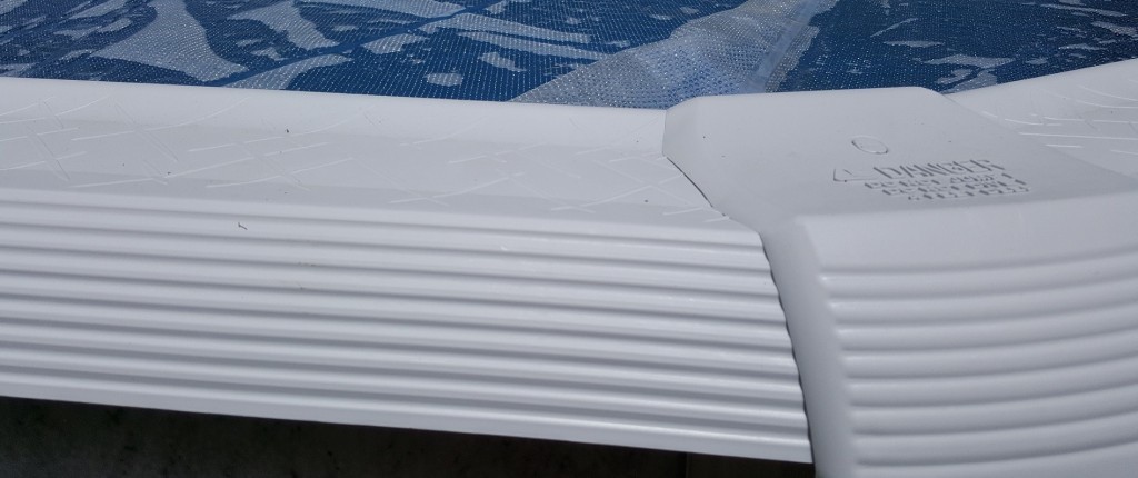 Close up of Atlas pool toprail and cap