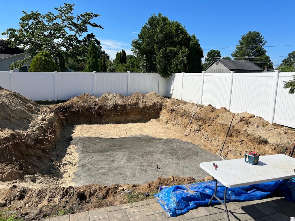 IMG_2507 - MGK Pools Inc Excavated hole for semi inground pool installation