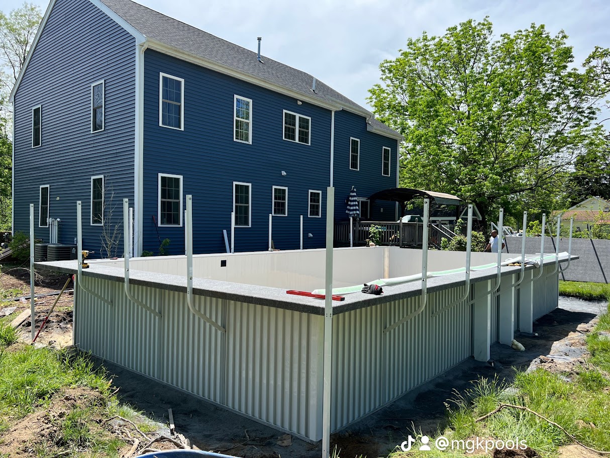 partially built pool