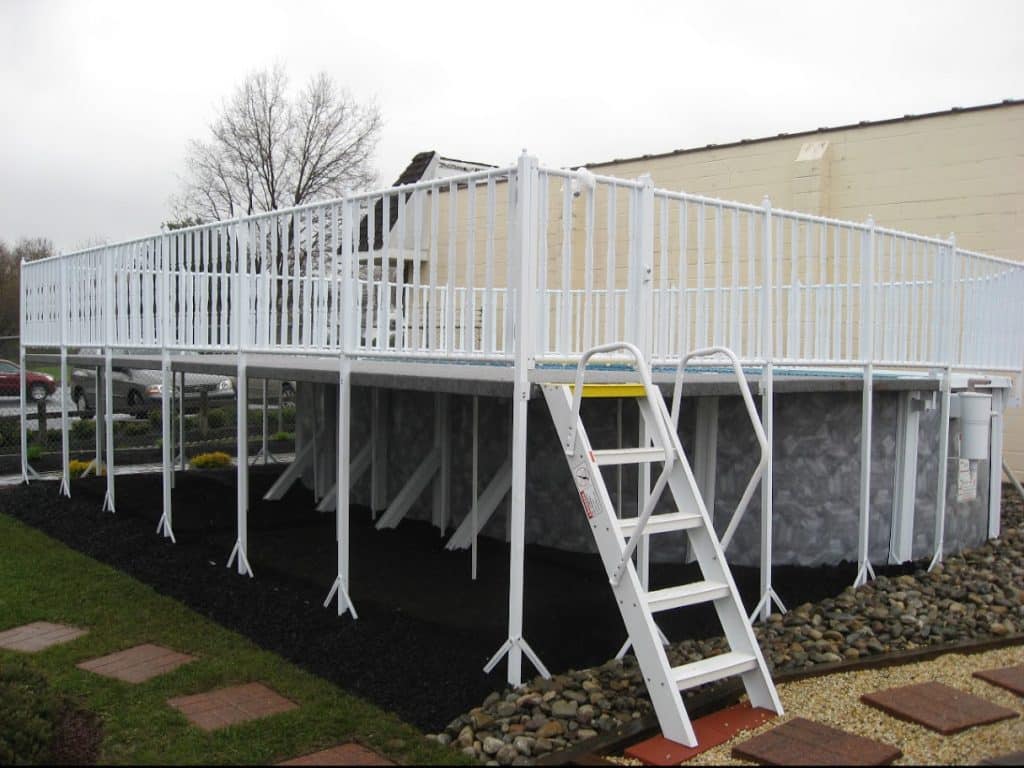 Above Ground Pool With Deck and Fence Package