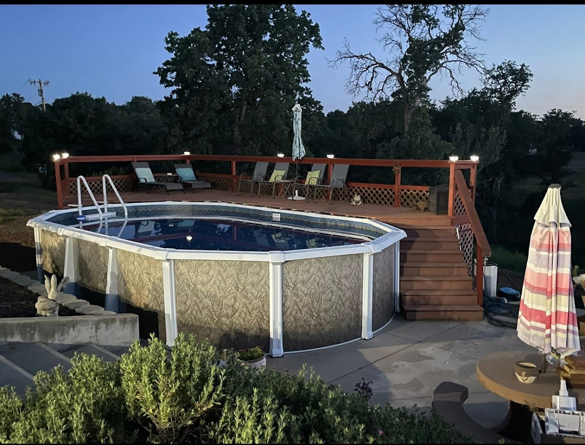 Atlas above-ground pool with deck