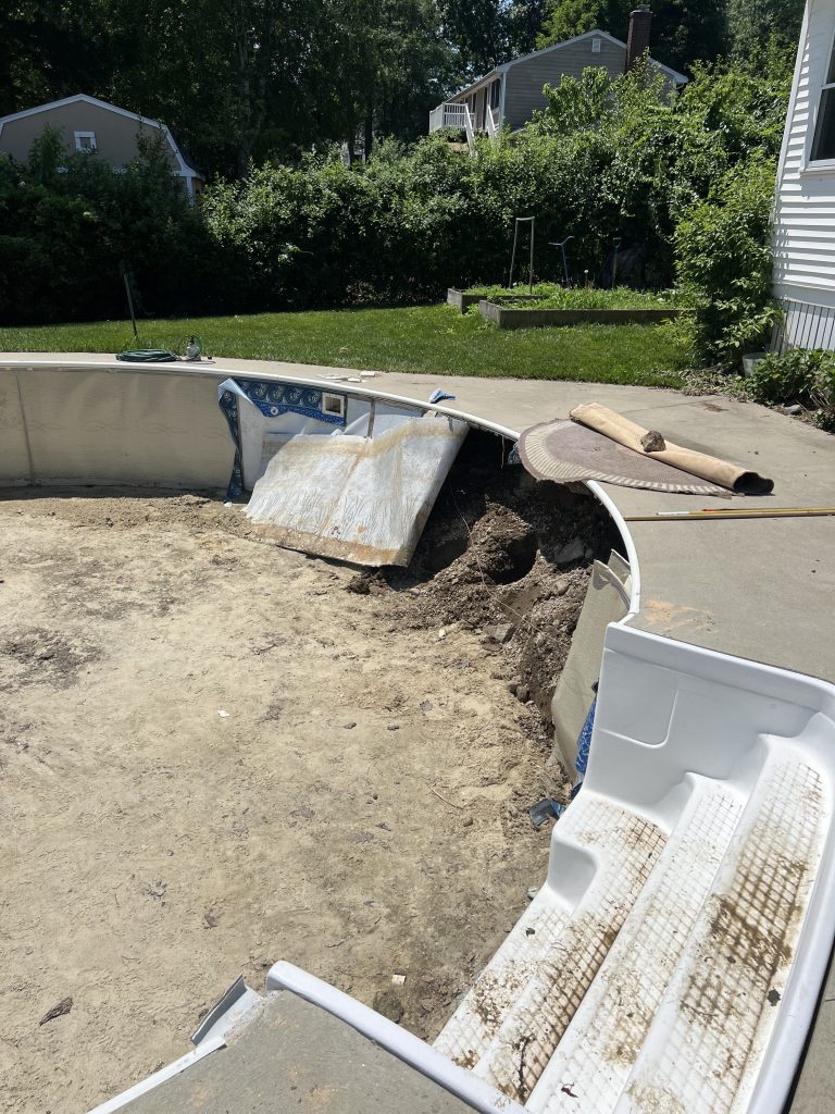 Radiant Pool wall cave in