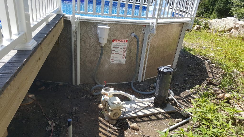 Our Dauntless Pool with custom wood deck