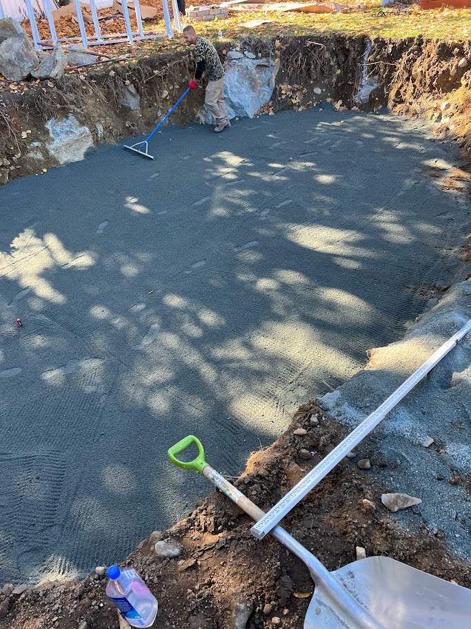 Stonedust Base for pool foundation