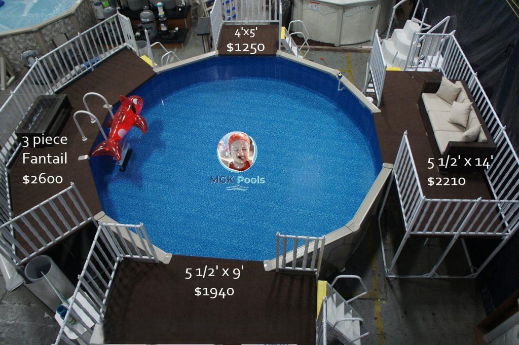 Above Ground Pool Decks - MGK Pools Inc Dauntless Pool Deck Options