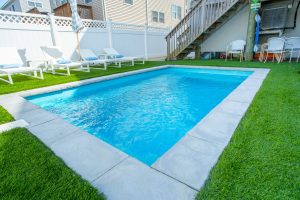 Andover Plunge fiberglass pool by MGK Pools - real installation photo, installed complete by MGK Pools