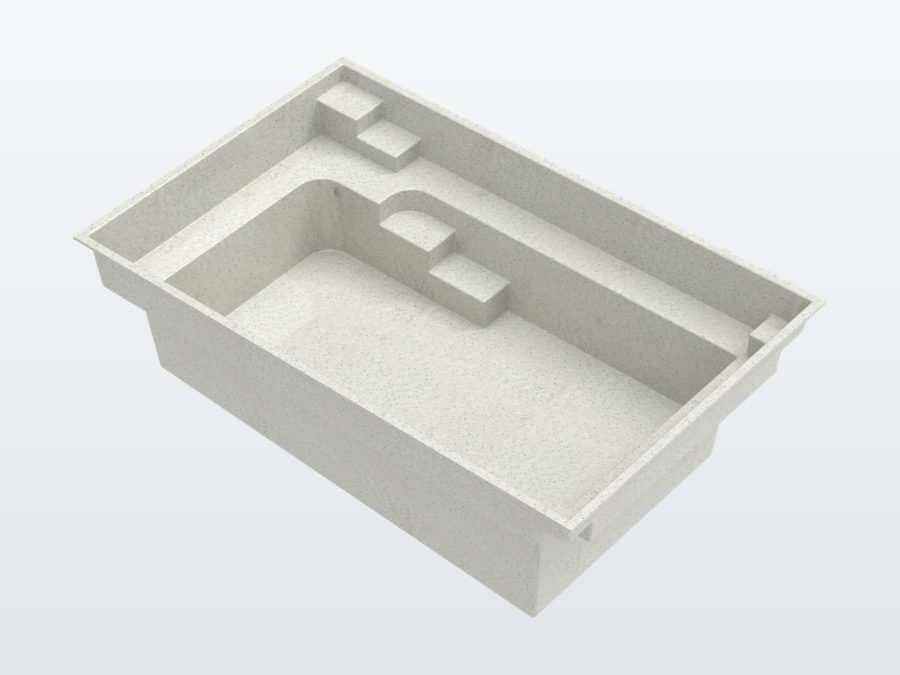 Regal Plunge 10'x16' fiberglass pool in Arctic White - 3/4 view