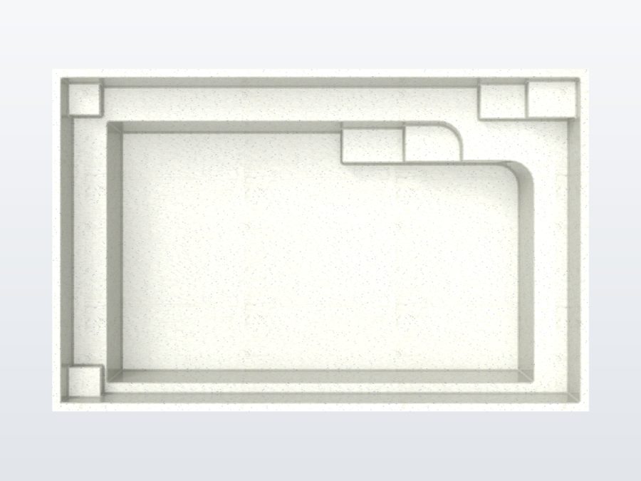 Regal Plunge 10'x16' fiberglass pool in Arctic White - Overhead