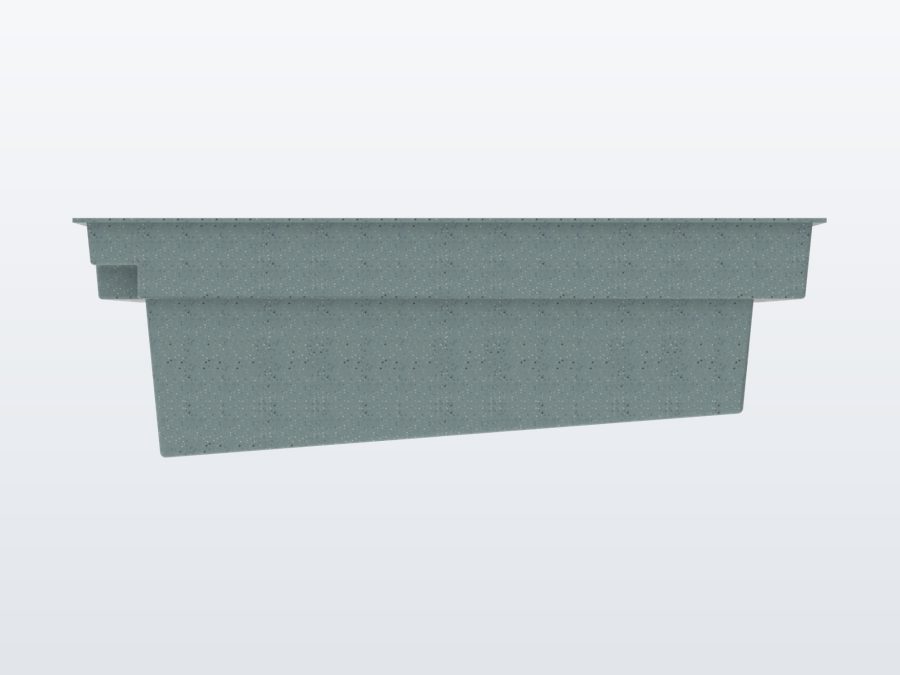 Regal Plunge 10'x16' fiberglass pool in Glacier Blue - Side profile