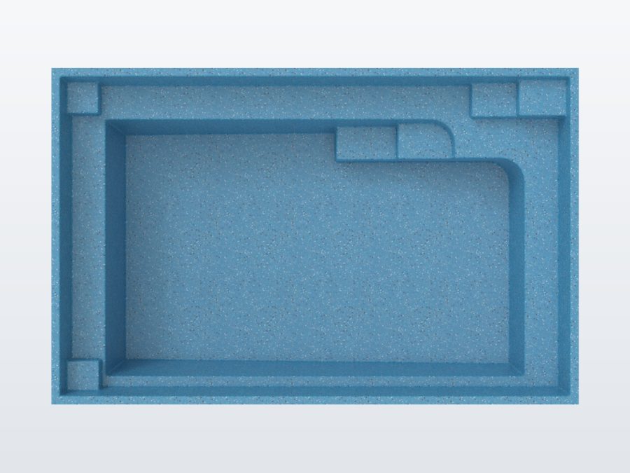 Regal Plunge 10'x16' fiberglass pool in Sapphire Blue - Overhead