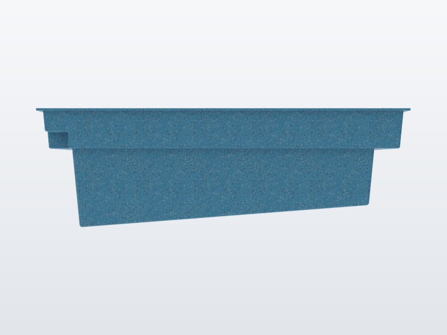 Regal Plunge 10'x16' fiberglass pool in Sapphire Blue - Side profile