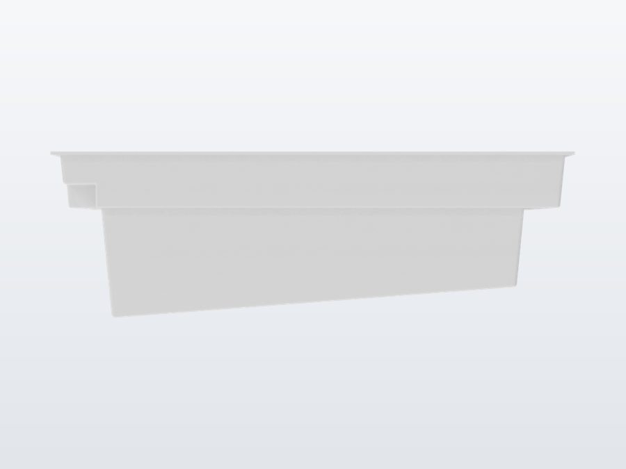 Regal Plunge 10'x16' fiberglass pool in Snow White - Side profile