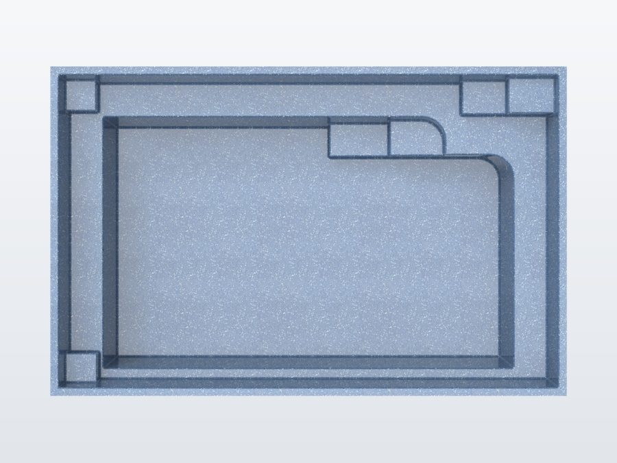 Regal Plunge 10'x16' fiberglass pool in Steel Grey - Overhead