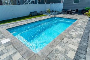 Rindge fiberglass pool by MGK Pools - real installation photo, installed complete by MGK Pools