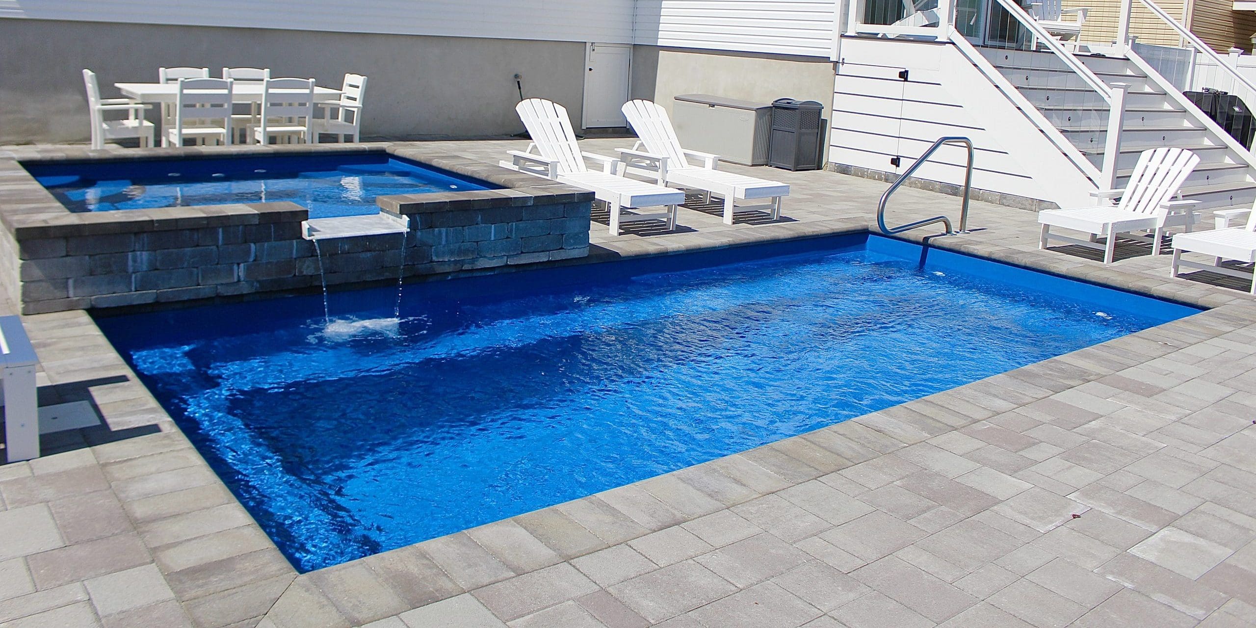 Rindge fiberglass pool by MGK Pools - real installation photo, installed complete by MGK Pools