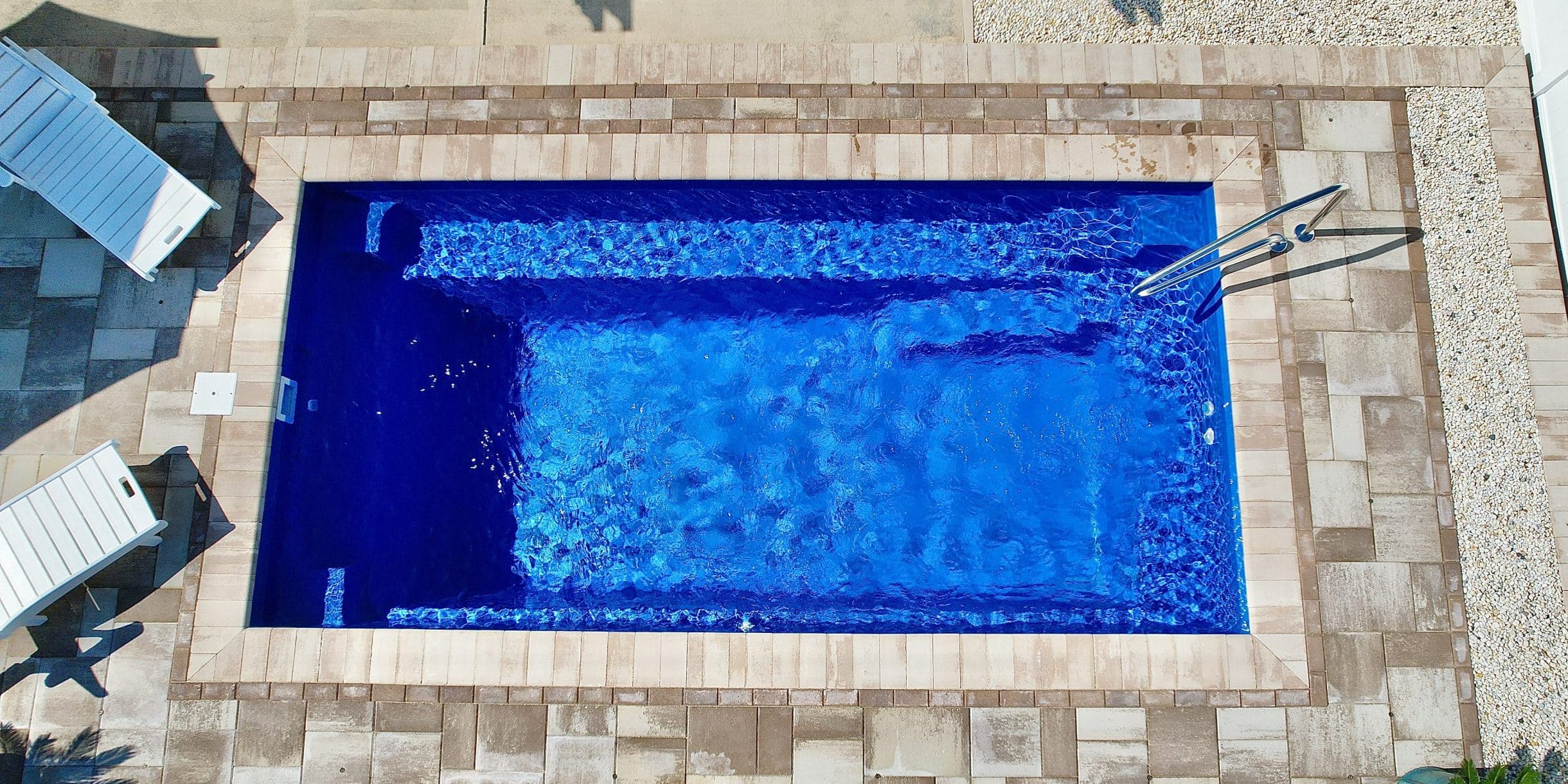 Rindge fiberglass pool by MGK Pools - real installation photo, installed complete by MGK Pools