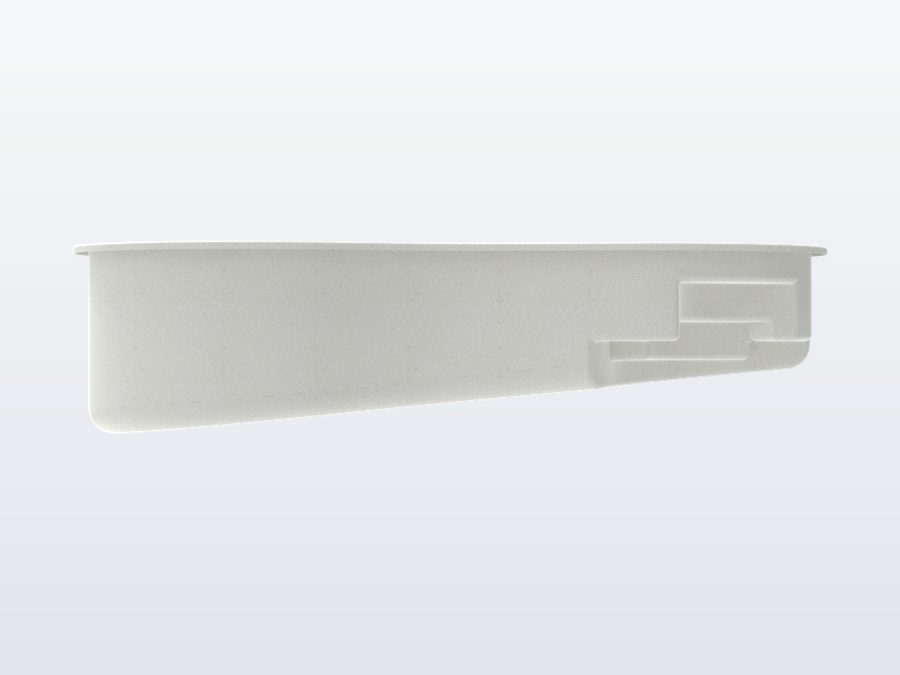 Rio 10'x20' fiberglass pool in Arctic White - Side profile