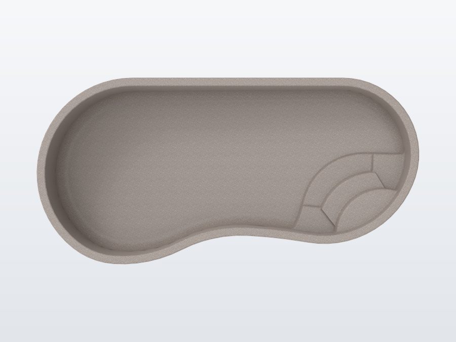 Rio 10'x20' fiberglass pool in Coastal Bronze - Overhead