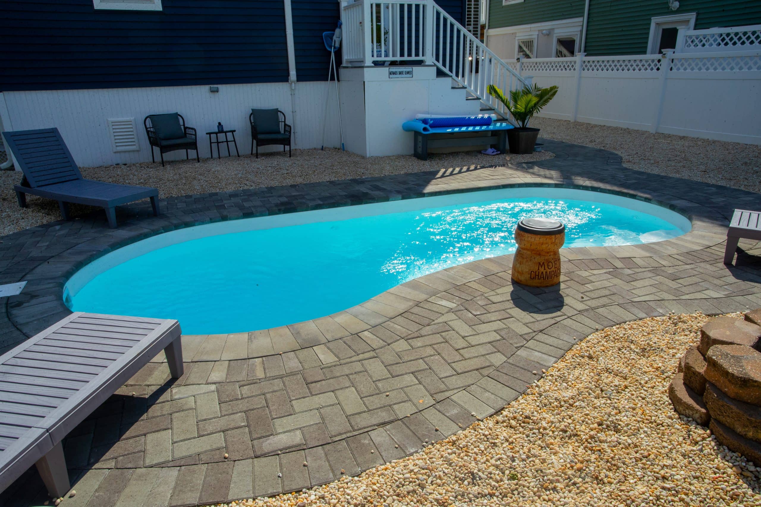 10x20-freeform-fiberglass-pool-rio-fiberglass-pool-install-1 - MGK Pools Inc Rio fiberglass pool by Glimmerglass - real installation photo, installed complete by MGK Pools