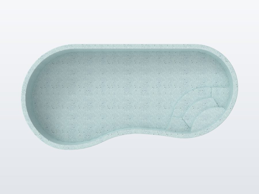 Rio 10'x20' fiberglass pool in Glacier Blue - Overhead