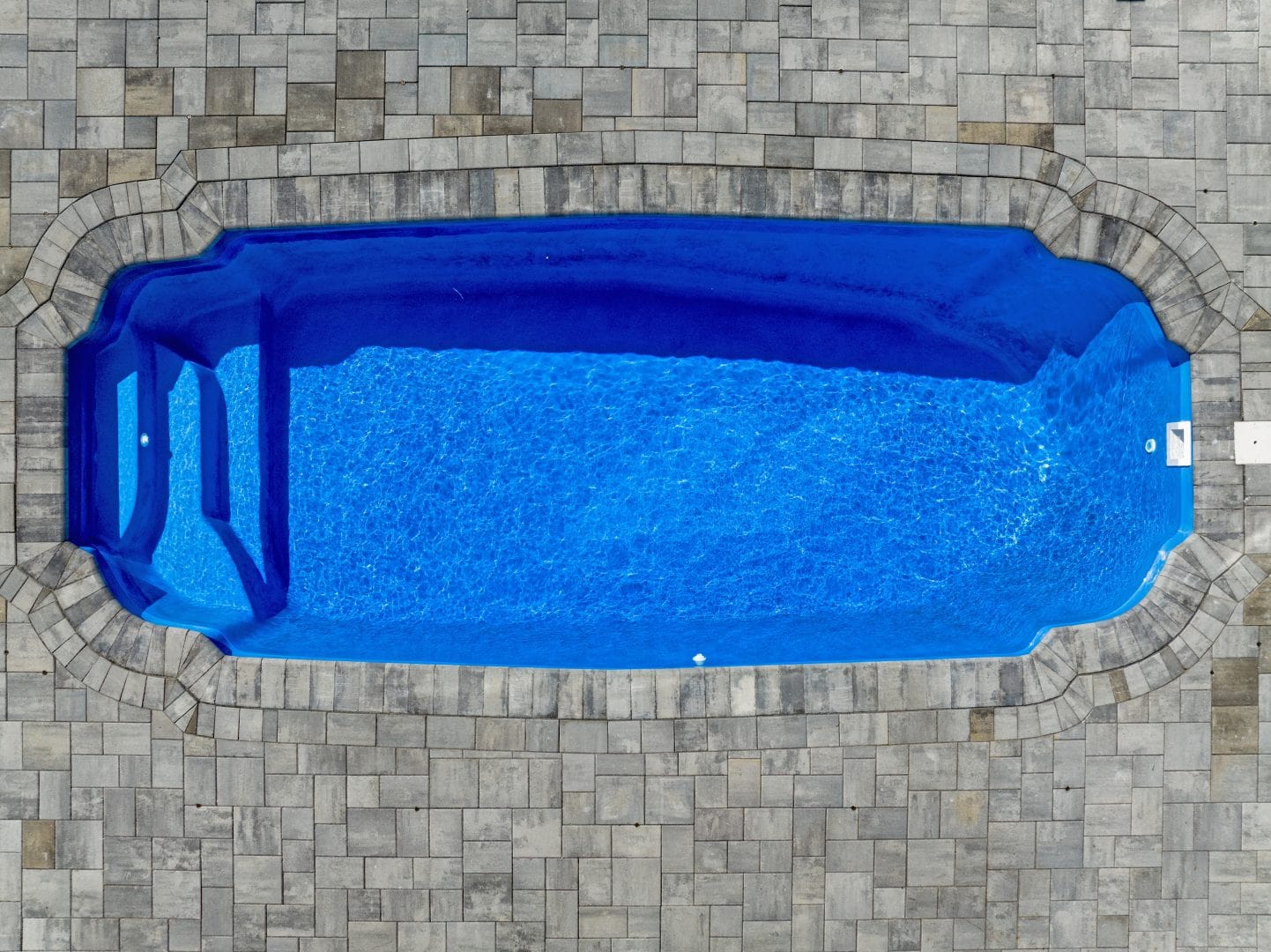 Quabbin fiberglass pool by MGK Pools - real installation photo, installed complete by MGK Pools