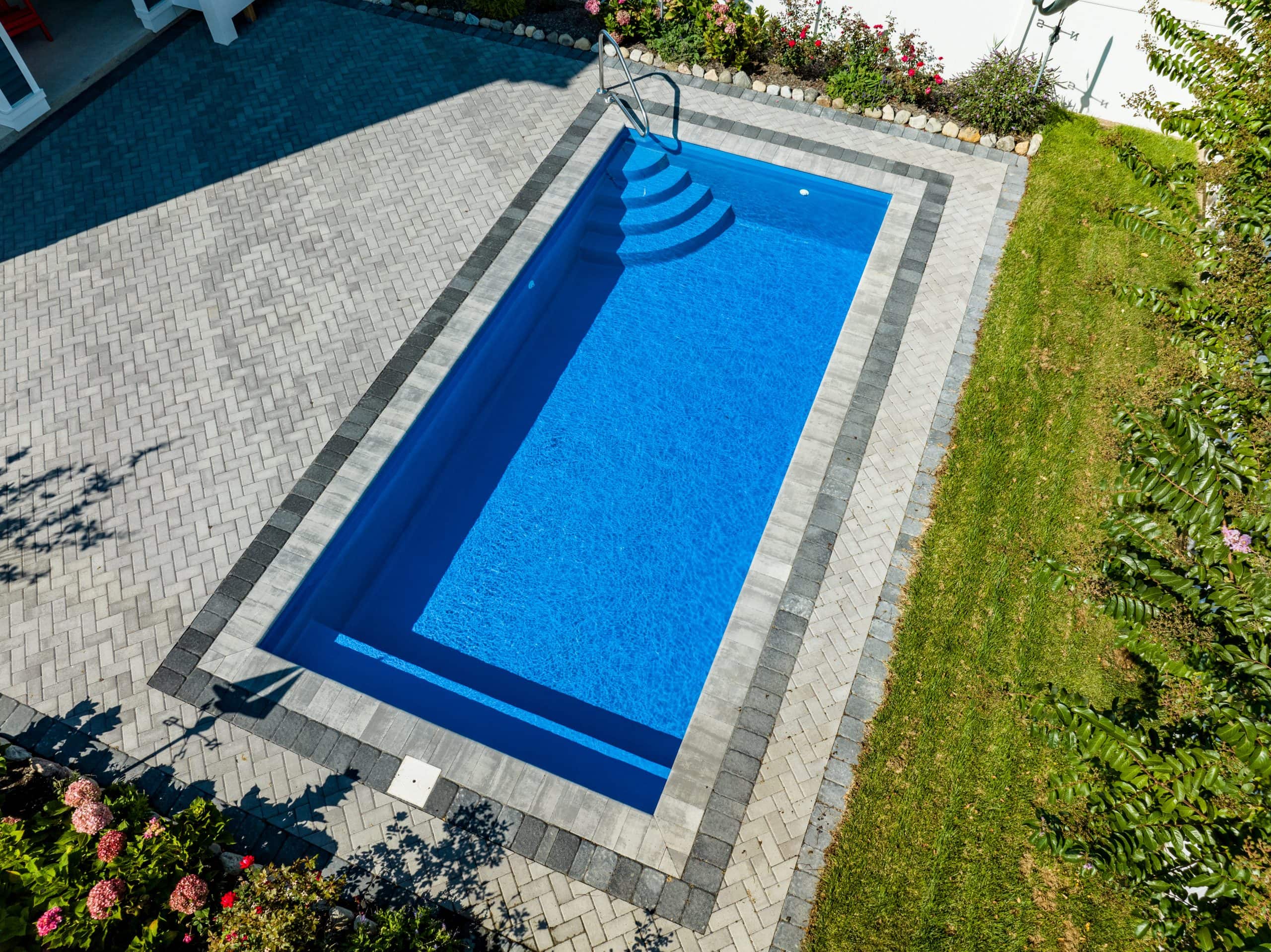 Haverhill fiberglass pool by MGK Pools - real installation photo, installed complete by MGK Pools