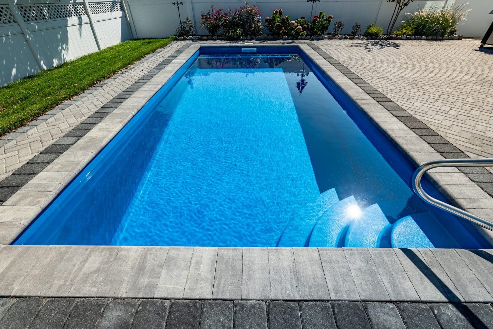 Haverhill fiberglass pool by MGK Pools - real installation photo, installed complete by MGK Pools
