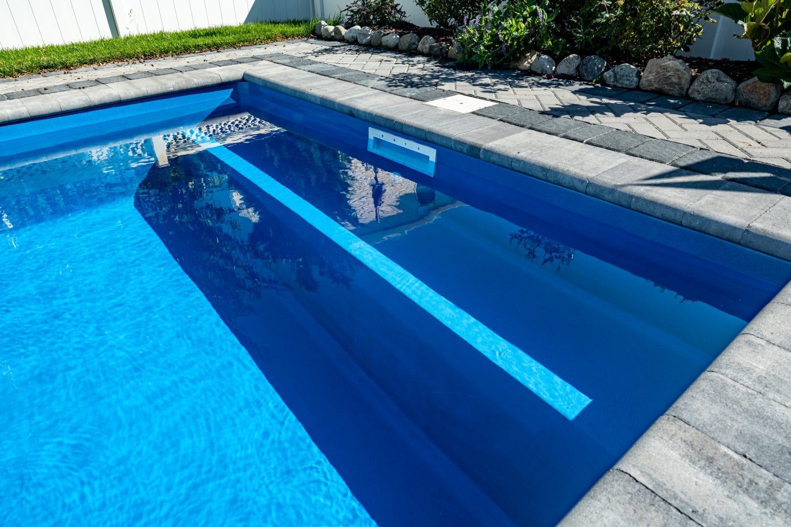 Haverhill fiberglass pool by MGK Pools - real installation photo, installed complete by MGK Pools