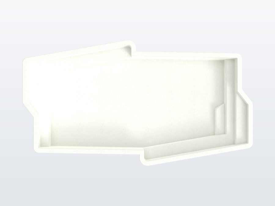 Del Mar 12'x22' fiberglass pool in Arctic White - Overhead
