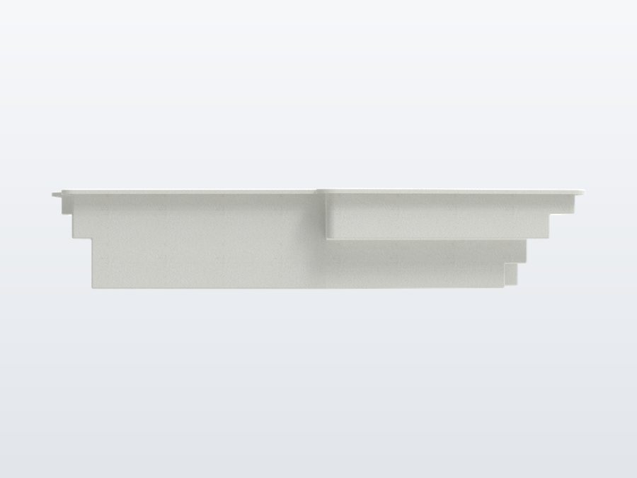 Del Mar 12'x22' fiberglass pool in Arctic White - Side profile