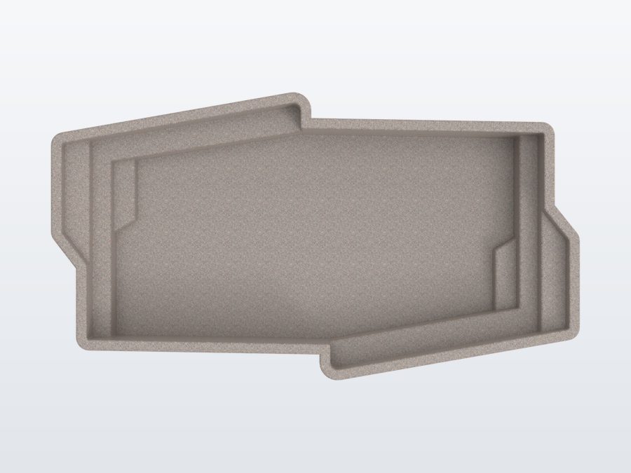 Del Mar 12'x22' fiberglass pool in Coastal Bronze - Overhead