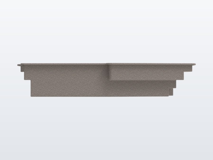 Del Mar 12'x22' fiberglass pool in Coastal Bronze - Side profile