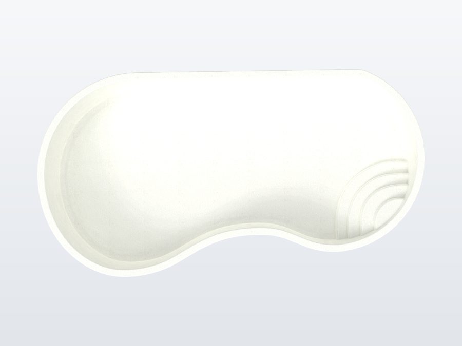 San Marco 12'x24' fiberglass pool in Arctic White - Side profile