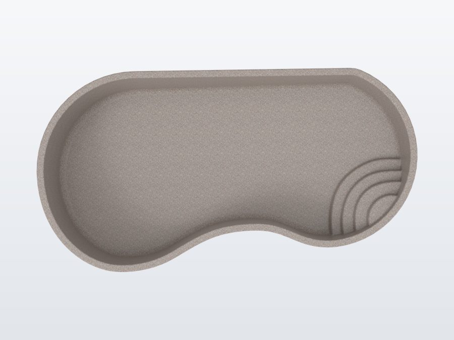 San Marco 12'x24' fiberglass pool in Coastal Bronze - Overhead