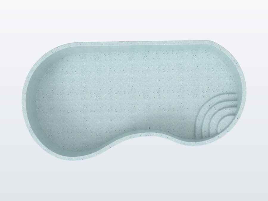 San Marco 12'x24' fiberglass pool in Glacier Blue - Overhead