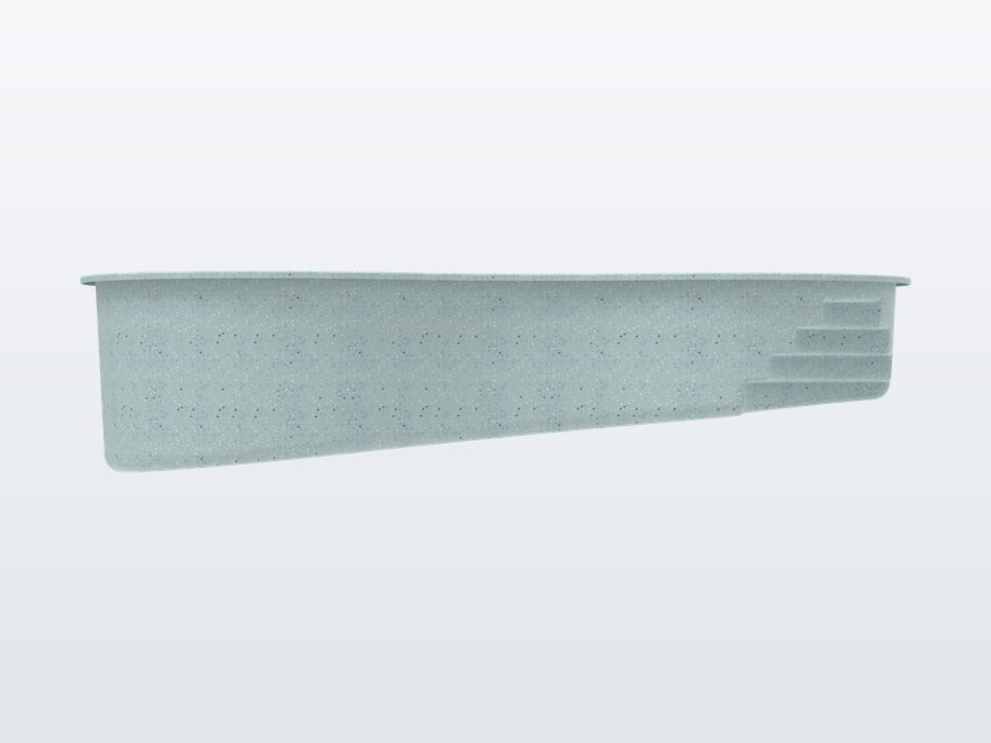 San Marco 12'x24' fiberglass pool in Glacier Blue - Side profile