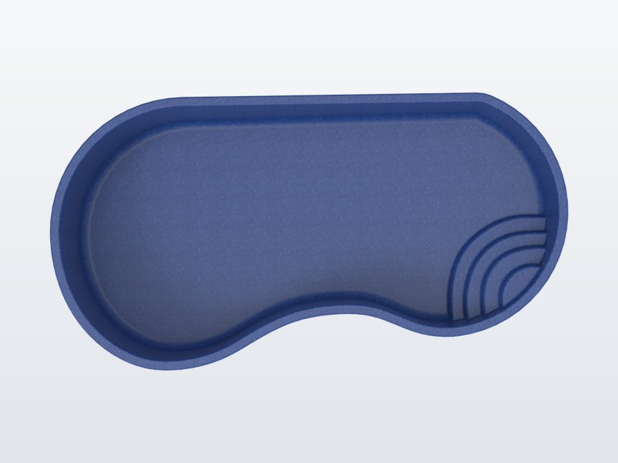 San Marco 12'x24' fiberglass pool in Ocean Blue - Overhead