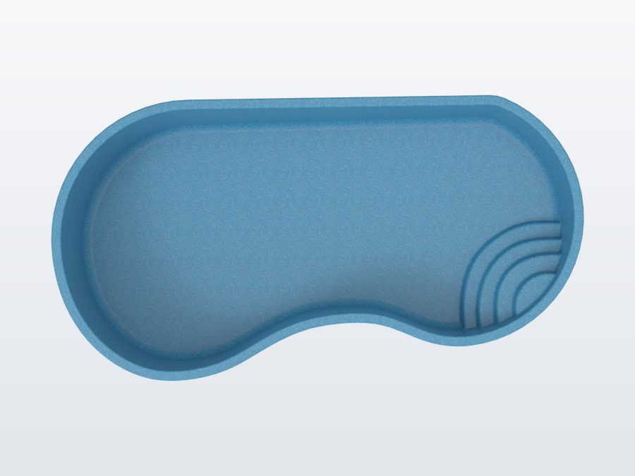 San Marco 12'x24' fiberglass pool in Sapphire Blue - Overhead