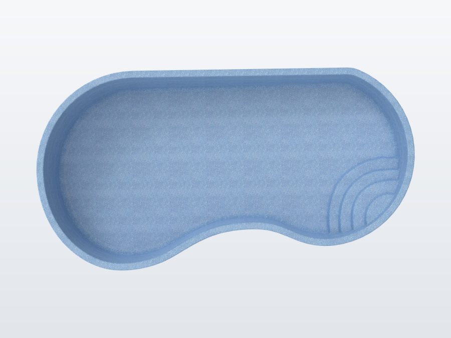 San Marco 12'x24' fiberglass pool in Steel Grey - Overhead