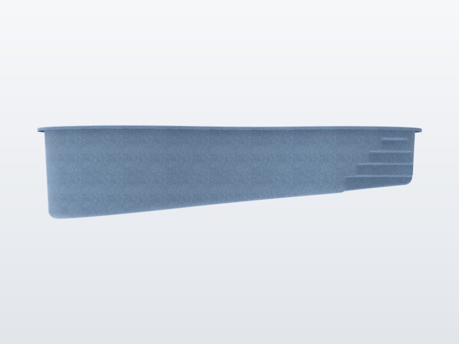 San Marco 12'x24' fiberglass pool in Steel Grey - Side profile