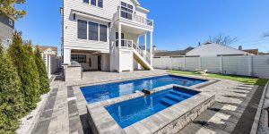 Silver Lake fiberglass pool by MGK Pools - real installation photo, installed complete by MGK Pools