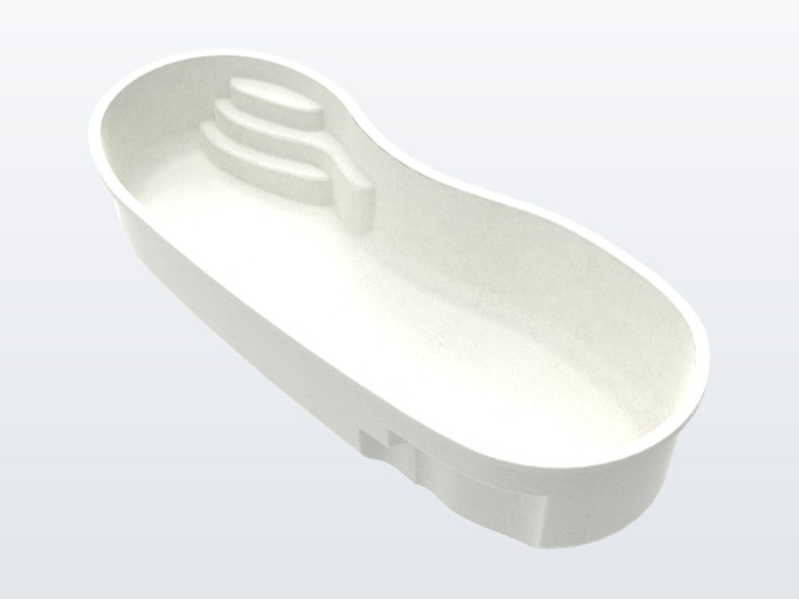 Costa Brava 12'x28' fiberglass pool in Arctic White - 3/4 view