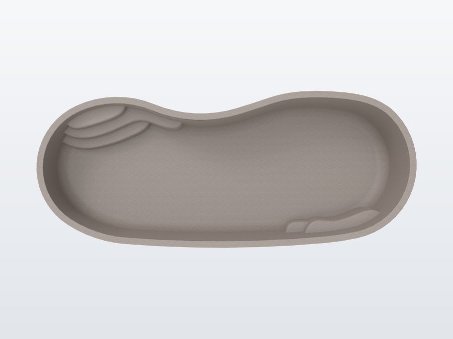 Costa Brava 12'x28' fiberglass pool in Coastal Bronze - Side profile