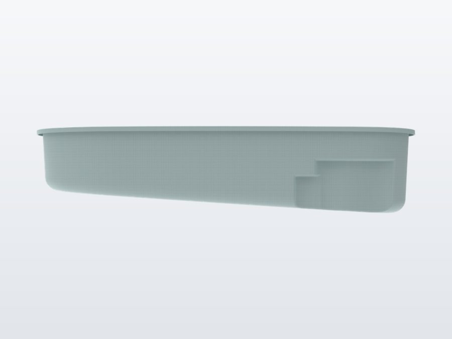 Costa Brava 12'x28' fiberglass pool in Glacier Blue - Overhead