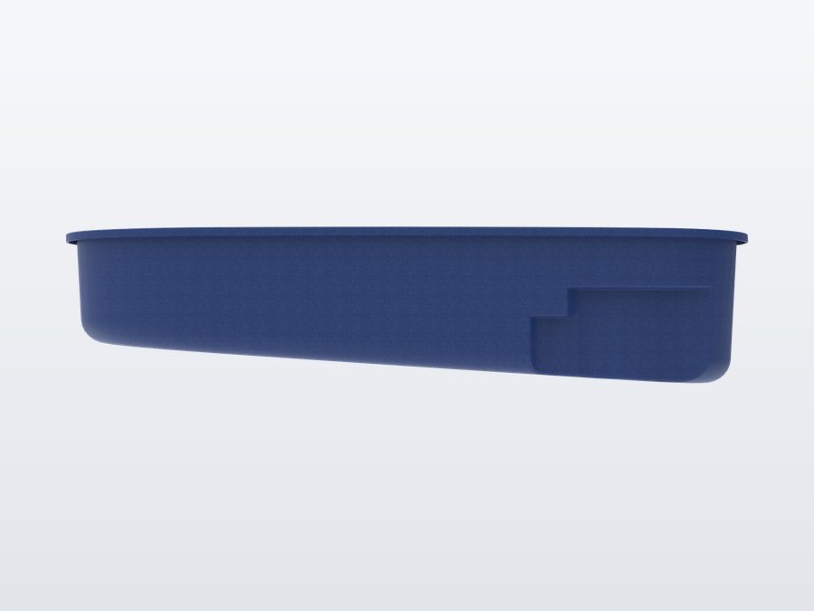 Costa Brava 12'x28' fiberglass pool in Ocean Blue - Overhead